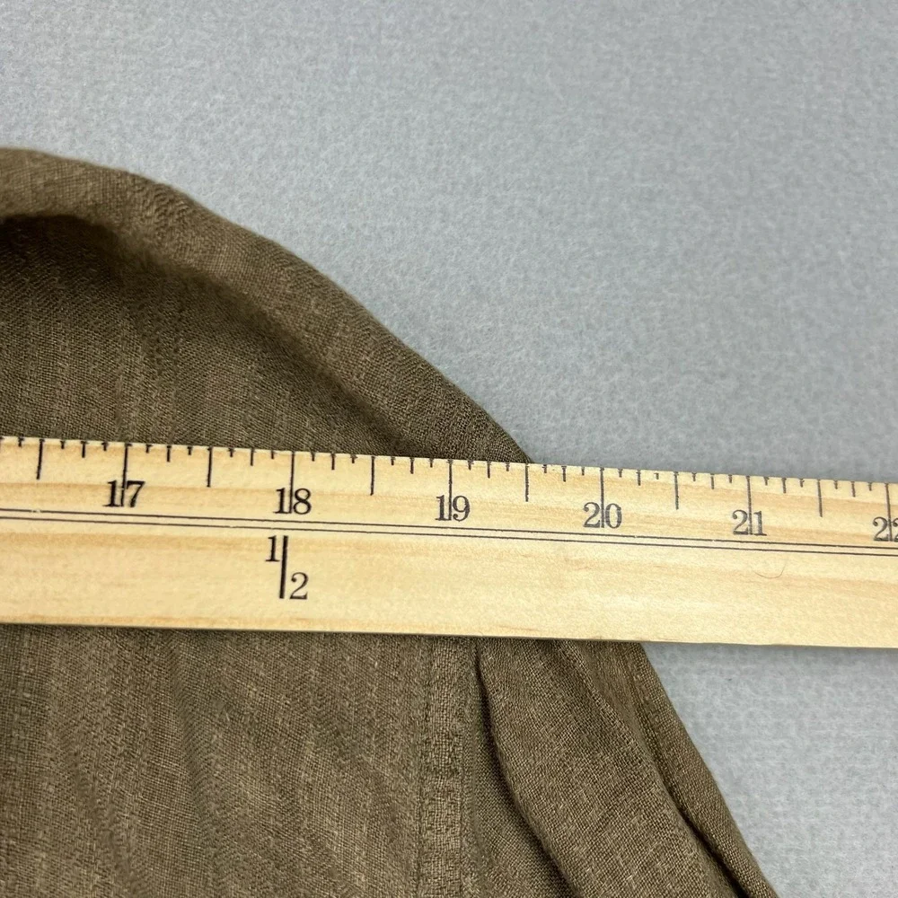 Calvin Klein Men XL Brown Earth 100% Linen Modern Fit Textured Button Up Shirt